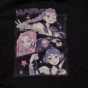 Netflix Black Tee with Purple and Pink Graphic